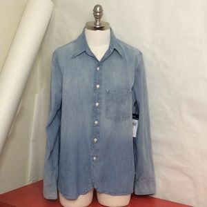 Chaps Denim Ombré Button Down Shirt
